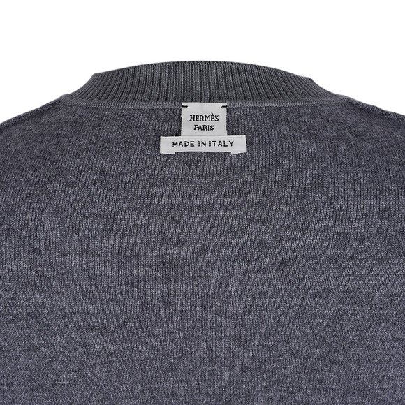 Hermes Sweater Ex-Libris Gray Cashmere and Silk  34/4 - Picture 10 of 11